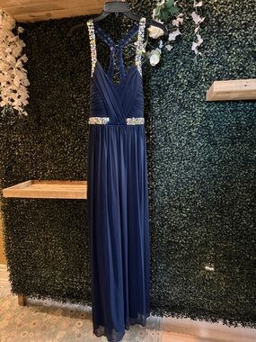 City Triangles Navy Blue Evening Dress